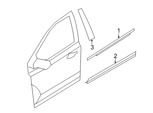 2013 Ford Edge Exterior Trim - Front Door Diagram