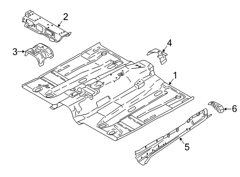 2016 Ford Focus Pillars, Rocker & Floor - Floor & Rails Diagram