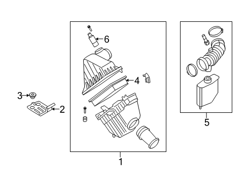 2007 Ford Freestyle Air Cleaner Assembly Diagram for 6F9Z-9600-AB