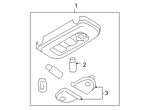 2004 Ford F-150 Dome Lamp Assembly Diagram for 7L3Z-13776-BA