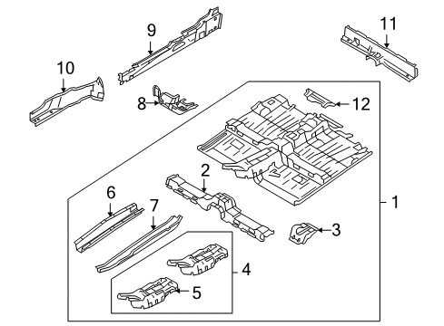 2012 Ford Transit Connect Front Crossmember Diagram for 2T1Z-6110684-A