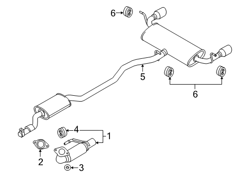 2014 Ford Edge Exhaust Components Diagram 1 - Thumbnail