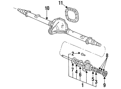 1993 Ford F-350 Axle Housing - Rear Diagram
