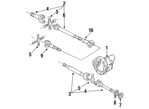 1989 Ford F-250 Front Axle & Carrier Diagram