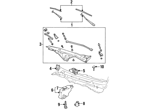 1998 Lincoln Town Car Wiper & Washer Components Diagram