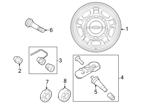 2023 Ford F-250 Super Duty Wheels Diagram 1 - Thumbnail