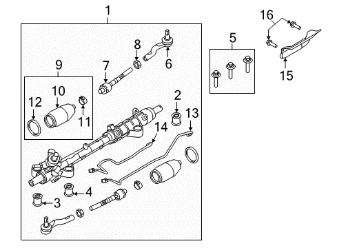 2010 Lincoln MKZ Gear Assembly Insulator, Rear Passenger Side, Rubber Diagram for 6E5Z-3C716-C
