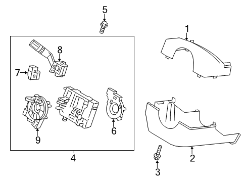 2014 Lincoln MKS Shroud, Switches & Levers Diagram