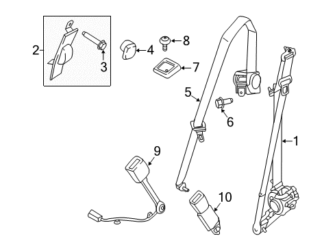 2020 Ford F-150 Front Seat Belts Diagram 3 - Thumbnail