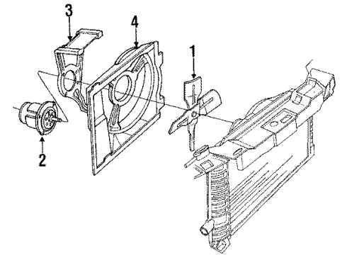1988 Mercury Topaz Cooling System, Radiator, Water Pump, Cooling Fan Diagram