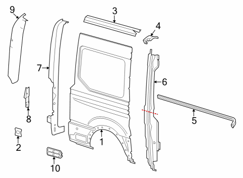 2022 Ford E-Transit Side Panel & Components Diagram 1 - Thumbnail