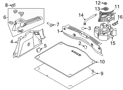 2018 Ford Focus Storage Tray, Rear Diagram for CV6Z-17009-C