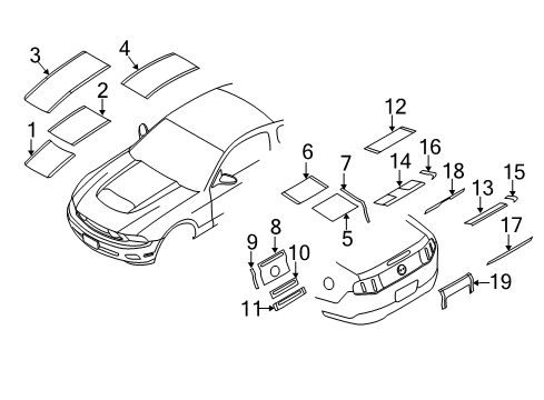2011 Ford Mustang Stripe Tape Diagram 10 - Thumbnail