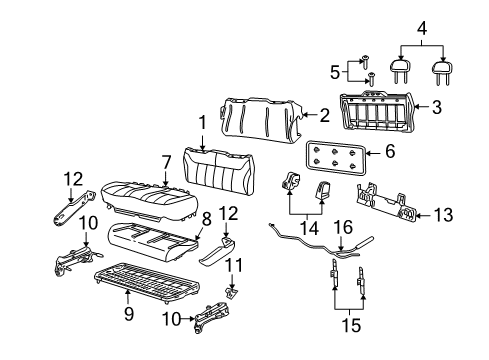 2005 Mercury Monterey Seat Cushion Pad, Rear Diagram for 3F2Z-1763840-CA