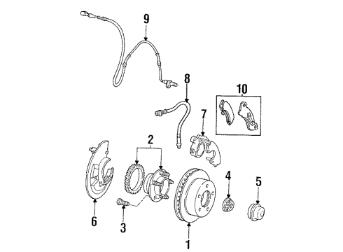 1997 Mercury Grand Marquis Brake Components Diagram