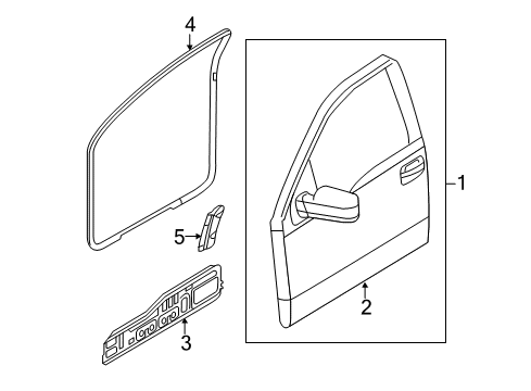 2009 Ford F-150 Lock, Passenger Side Diagram for 9L3Z-15219A64-AA
