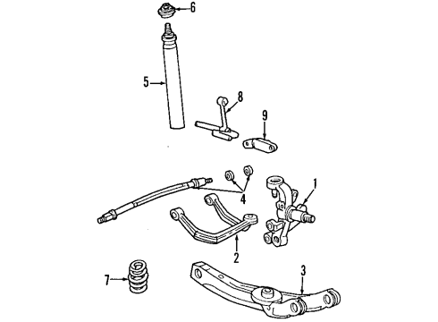 1998 Mercury Sable Rear Suspension Components, Stabilizer Bar Diagram 1 - Thumbnail
