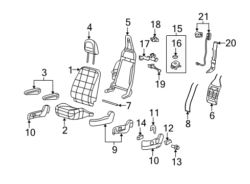 2005 Mercury Monterey Front Seat Components Diagram