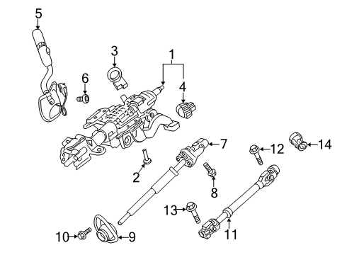 2018 Ford F-350 Super Duty Steering Column, Front Diagram for HC3Z-3C529-AB