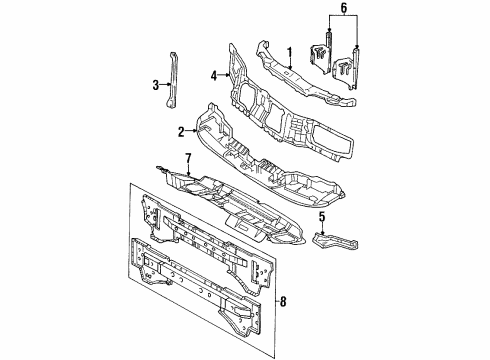 1999 Ford Contour Upper Deflector, Driver Side Diagram for F8RZ-8311-FA