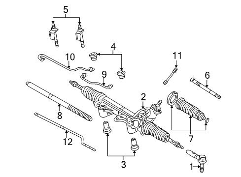 2002 Ford Explorer Sport Steering Column, Steering Gear & Linkage Diagram 2 - Thumbnail