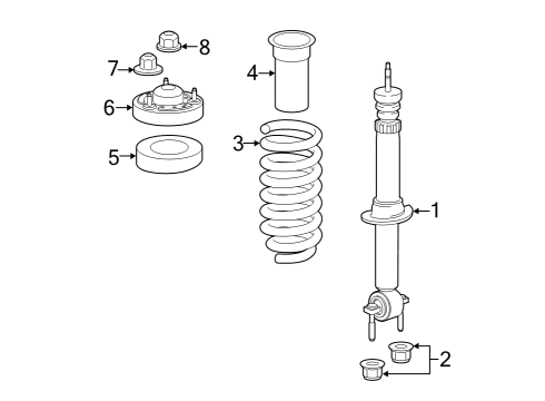 2022 Ford F-150 Lightning Struts & Components - Front Diagram