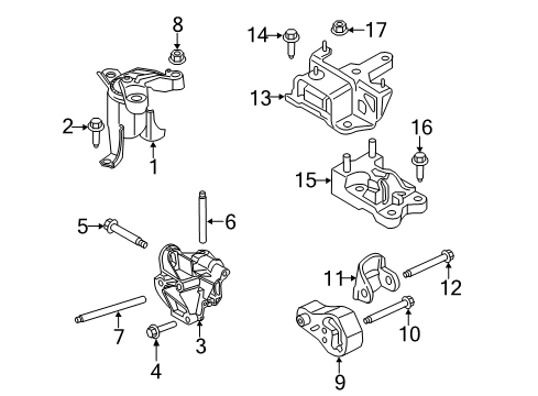 2014 Ford Fiesta Engine & Trans Mounting Diagram 2 - Thumbnail