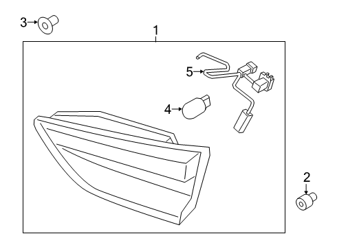 2020 Ford Escape Tail Lamp Assembly, Rear Inner Passenger Side Diagram for LJ6Z-13404-D