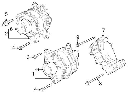 2023 Ford F-250 Super Duty Alternator Diagram 1 - Thumbnail