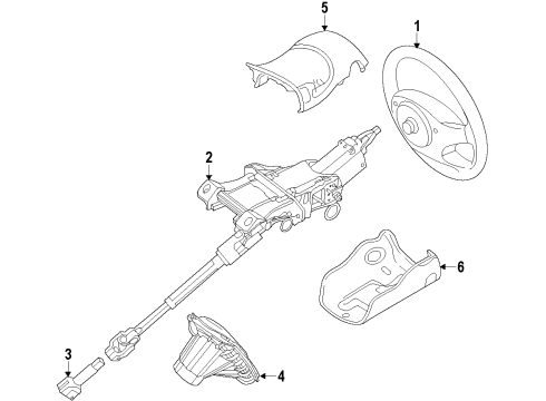 2014 Ford Transit Connect Steering Column & Wheel, Steering Gear & Linkage Diagram 1 - Thumbnail