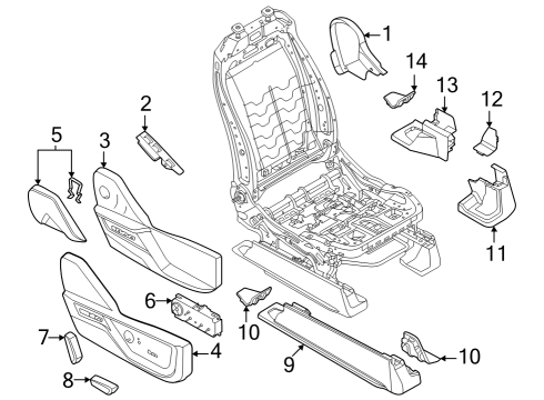 2024 Ford F-250 Super Duty Recline Handle, Front Passenger Side Diagram for ML3Z-1561198-AA