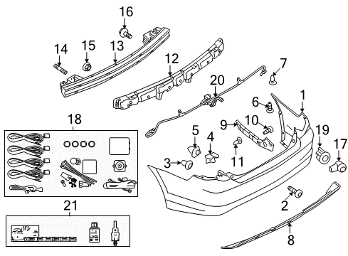 2012 Ford Fusion Parking Sensor Diagram for VAS4Z-15A866-B