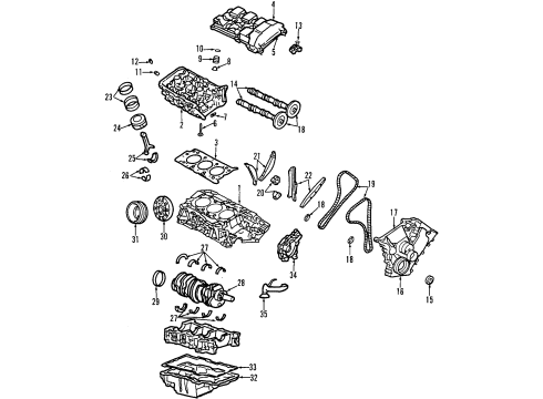2001 Mercury Sable Engine Parts & Mounts, Timing, Lubrication System Diagram 4 - Thumbnail