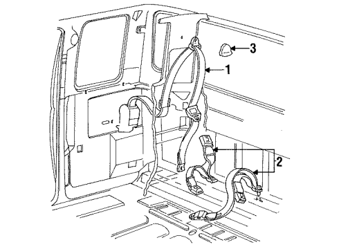 1994 Ford F-150 Retractor, Passenger Side Diagram for F4TZ-18611B68-D
