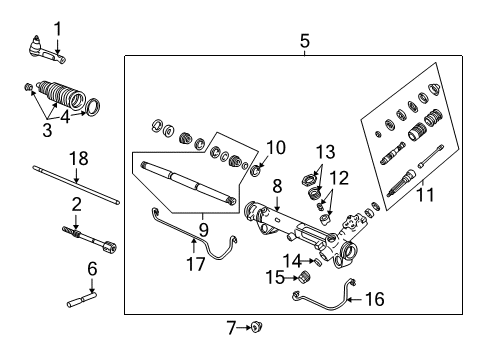 2003 Ford Mustang Inner Tie Rod Diagram for F6SZ-3280-BA