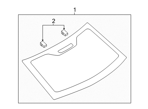 2015 Ford Police Interceptor Sedan Glass & Hardware - Back Glass Diagram