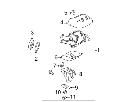 2014 Ford Explorer Exhaust Manifold, Driver Side Diagram for AA5Z-9431-A