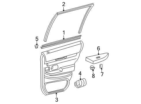 2005 Mercury Grand Marquis Interior Trim - Rear Door Diagram