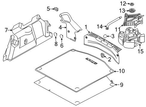 2014 Ford Focus Corner Trim, Rear Passenger Side Diagram for CV6Z-54312A14-AA