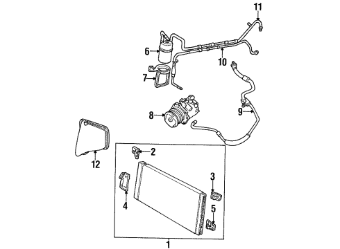1999 Ford Taurus A/C Condenser, Compressor & Lines Diagram 3 - Thumbnail