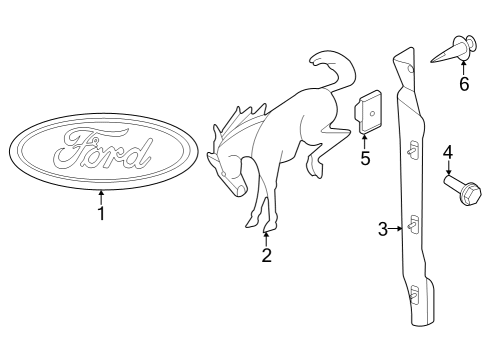 2021 Ford Bronco Exterior Trim - Tail Gate Diagram