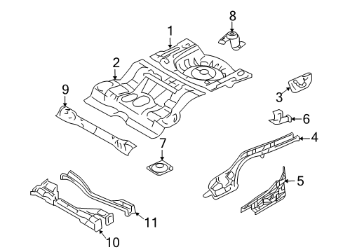 2008 Ford Fusion Rear Floor & Rails Diagram 1 - Thumbnail