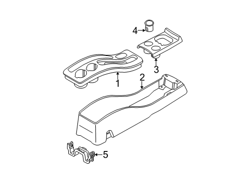 2001 Ford Escape Control Panel, Lower Diagram for YL8Z-78045A76-CAB