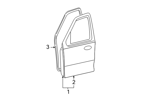 2010 Mercury Mariner Front Door, Body Diagram 1 - Thumbnail