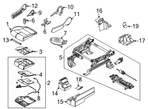 2020 Lincoln Aviator Seat Cushion Pad, Front Driver Side Diagram for LC5Z-78632A23-K