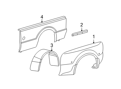 2008 Ford F-350 Super Duty Fender & Components Diagram 2 - Thumbnail
