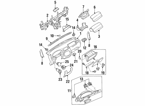 1998 Ford Escort Extension Panel, Center Diagram for F8CZ-5404644-AAA