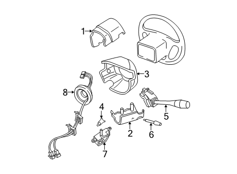2004 Ford Freestar Column Cover, Upper Diagram for 3F2Z-3530-BBA