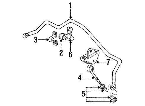 1993 Ford F-150 Rear Suspension Components, Stabilizer Bar Diagram