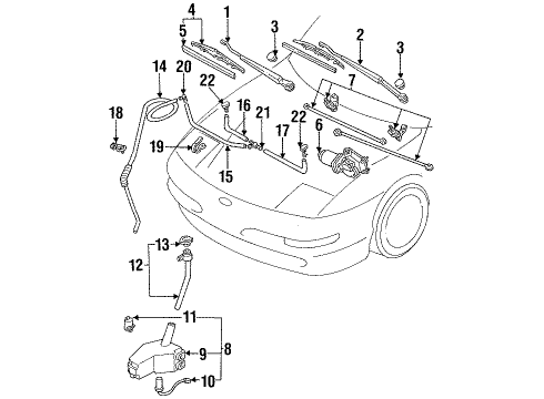 1995 Ford Probe Washer Pump Diagram for E8GY-17664-A